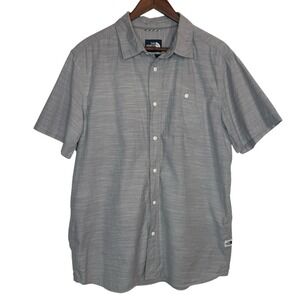 The North Face Button Up Shirt Mens‎ Large Gray Short Sleeve Hiking Travel